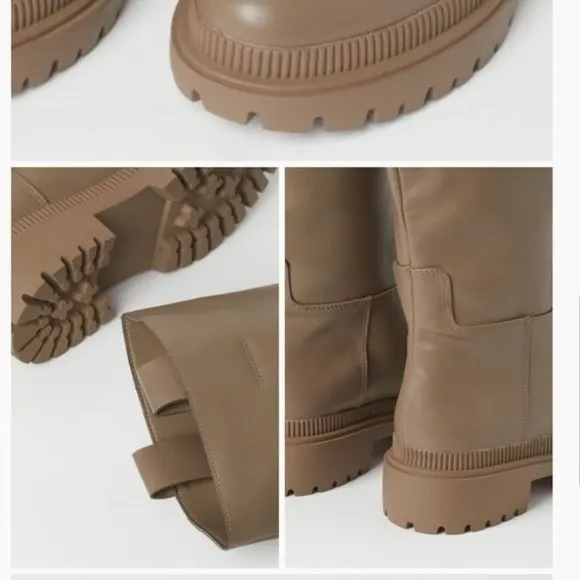 H&amp;M knee high lug boots