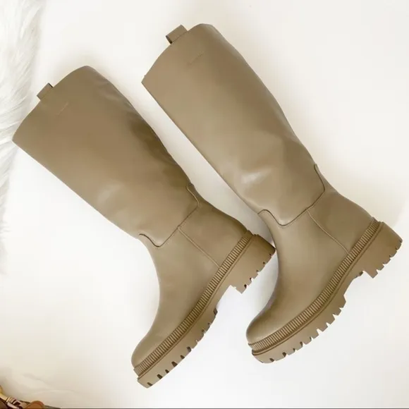 H&amp;M knee high lug boots