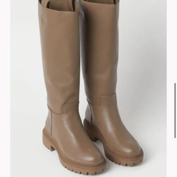 H&amp;M knee high lug boots