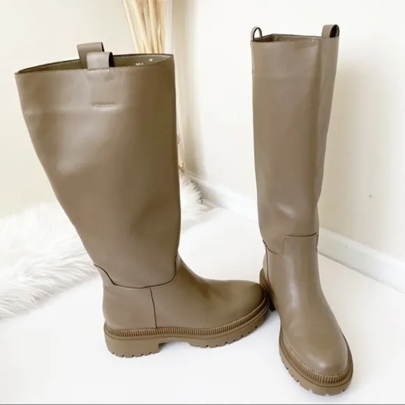 H&amp;M knee high lug boots