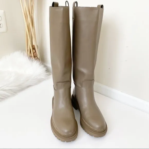 H&amp;M knee high lug boots