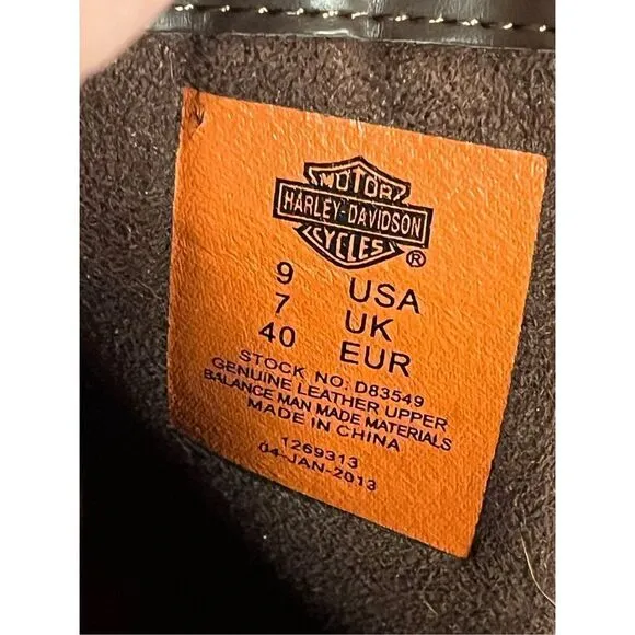 Harley Davidson Abriana Boots Genuine Leather D83549 Size 9