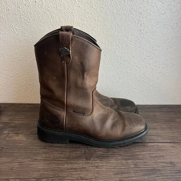Harley Davidson Altman Waterproof Boots 10” Western Brown Leather Mens 11‎ M