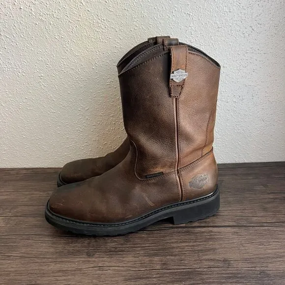 Harley Davidson Altman Waterproof Boots 10” Western Brown Leather Mens 11‎ M