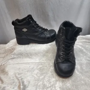 Harley Davidson Black Leather Women's Riding Boots Size 8