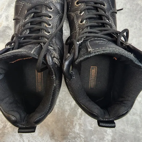 Harley Davidson Black Leather Women's Riding Boots Size 8