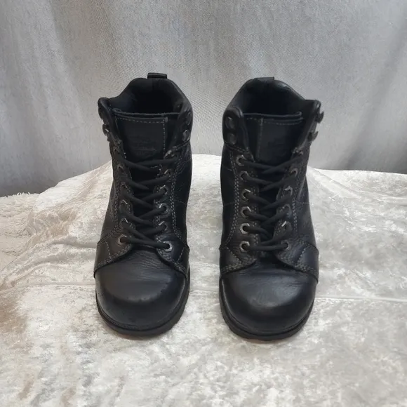 Harley Davidson Black Leather Women's Riding Boots Size 8
