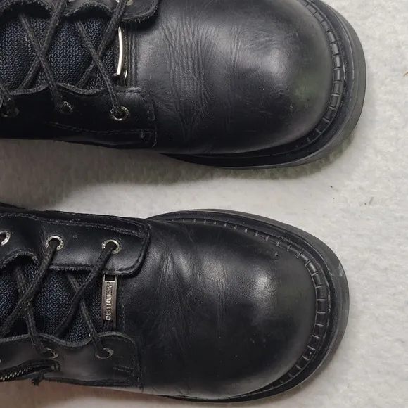 Harley Davidson Boots Mens Size 11 Black Leather Lace Up Side Zip Combat
