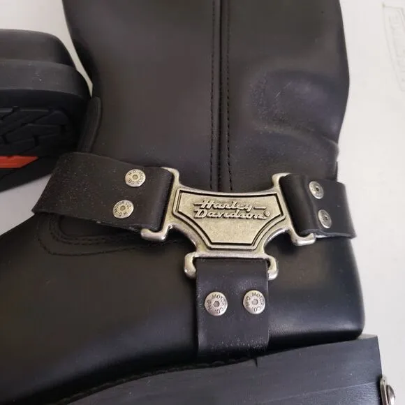 Harley Davidson Cambrelle Mega Harness Hi Biker Boots Square Toe Mens 10.5 91345
