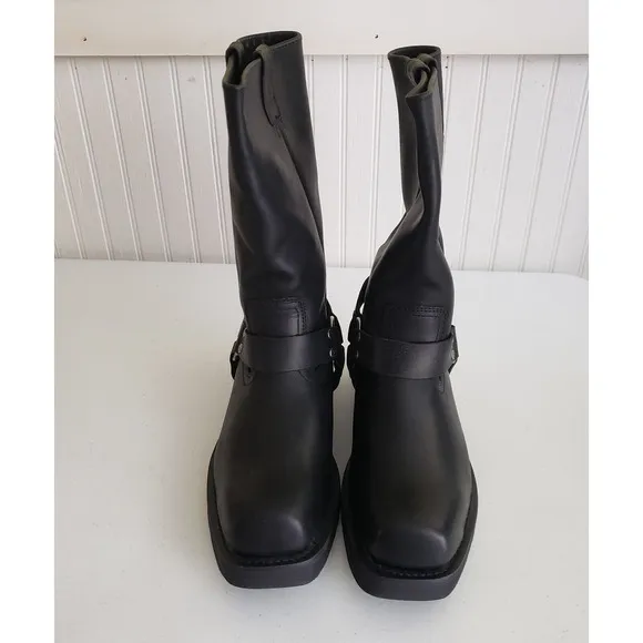 Harley Davidson Cambrelle Mega Harness Hi Biker Boots Square Toe Mens 10.5 91345