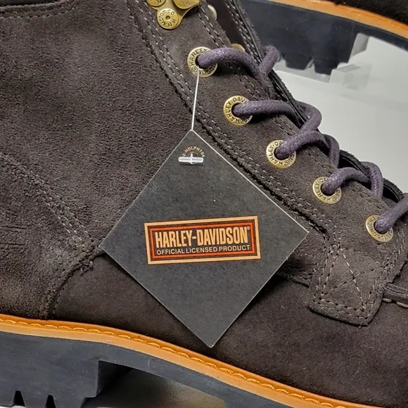 Harley-Davidson Men's 6&quot; Brown Suede Motorcycle Boots D96255 Size 9.5 New