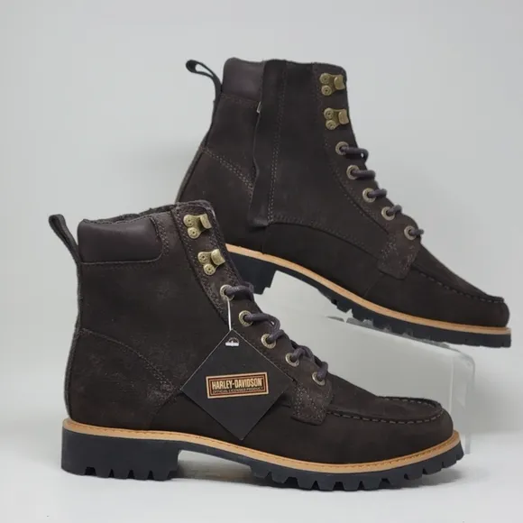 Harley-Davidson Men's 6&quot; Brown Suede Motorcycle Boots D96255 Size 9.5 New