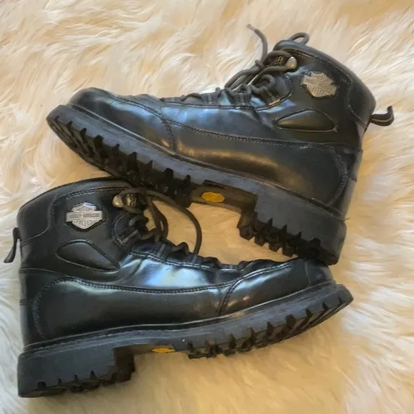 Harley-Davidson Men’s Black Riding Combat Biker Motorcycle Boots Size 9.5