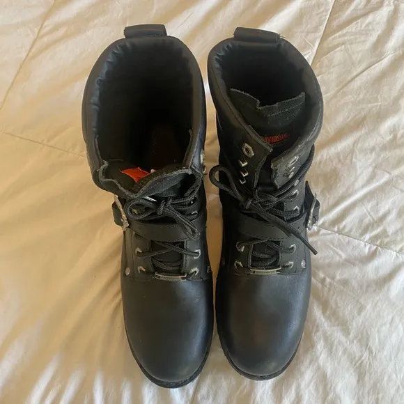 Harley-Davidson Men's NWOT Faded Glory Black Leather Riding Boots - 11
