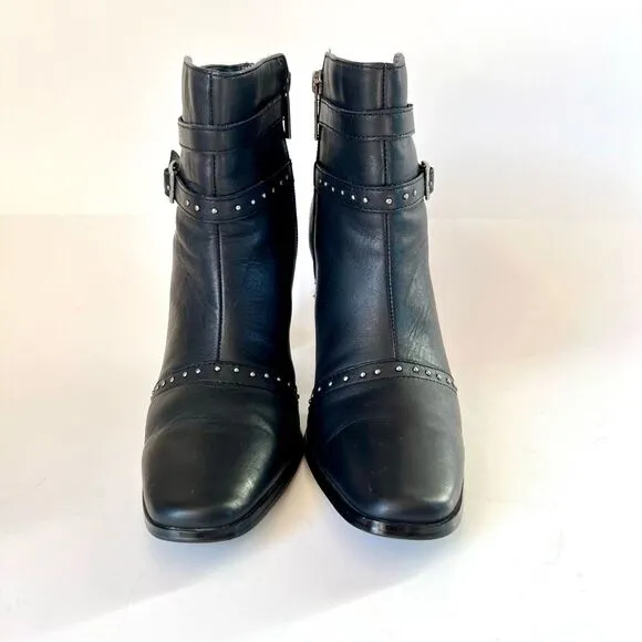 Harley Davidson Stefanie Black Biker Genuine Leather Boots D83558