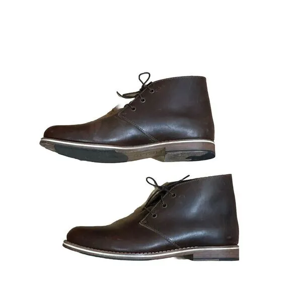Helm Declan Chukka Boots Leather‎ Brown Men's Size 9.5 M Lace Up Modern Day