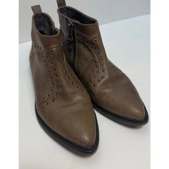 Henry Beguelin Leather Grommet Ankle Boots Sz. 36.5 (US 6.5)