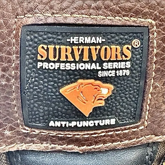 Herman Survivors Pro Series Mens Waterproof 10” Steel Toe Work Boots Size 10.5 M
