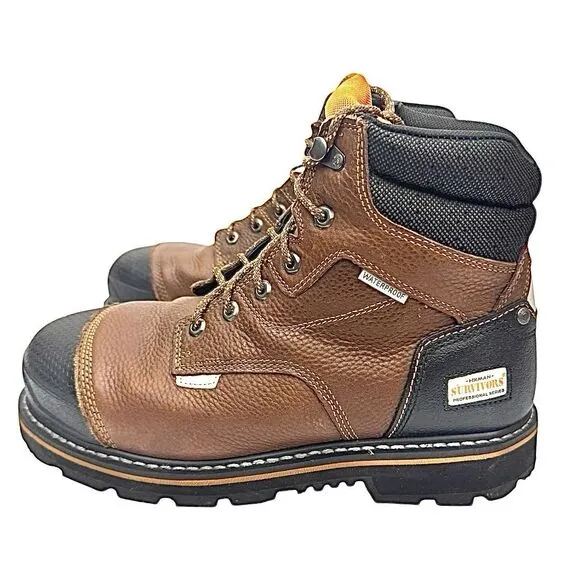 Herman Survivors Pro Series Mens Waterproof 10” Steel Toe Work Boots Size 10.5 M
