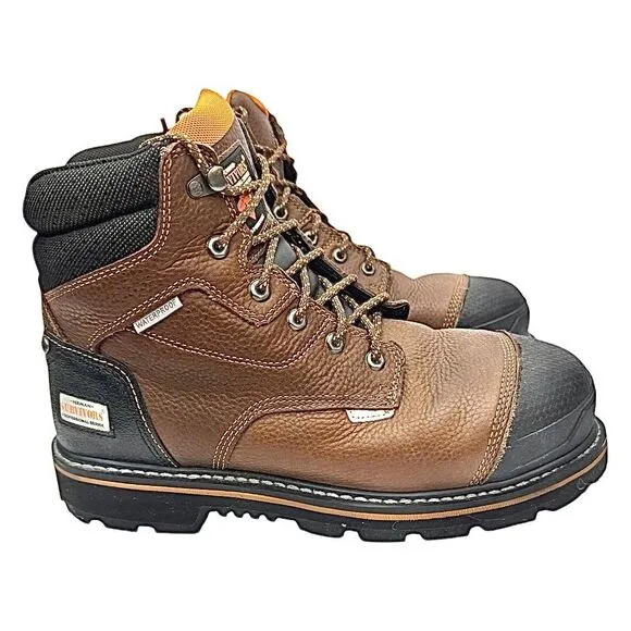 Herman Survivors Pro Series Mens Waterproof 10” Steel Toe Work Boots Size 10.5 M