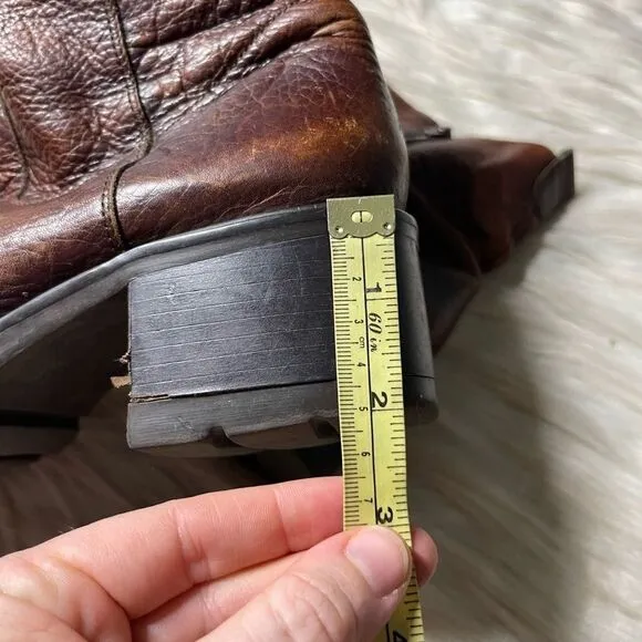High Sierra 90's Chunky Heel Leather Boots in Brown
