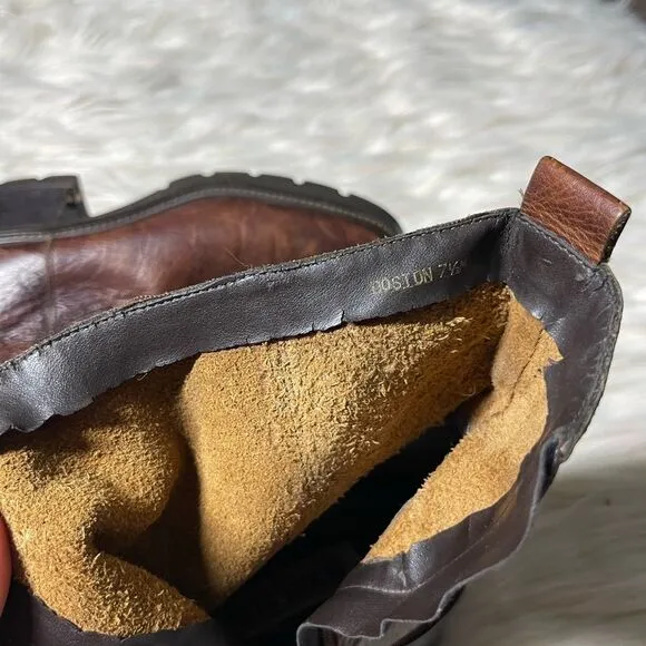 High Sierra 90's Chunky Heel Leather Boots in Brown
