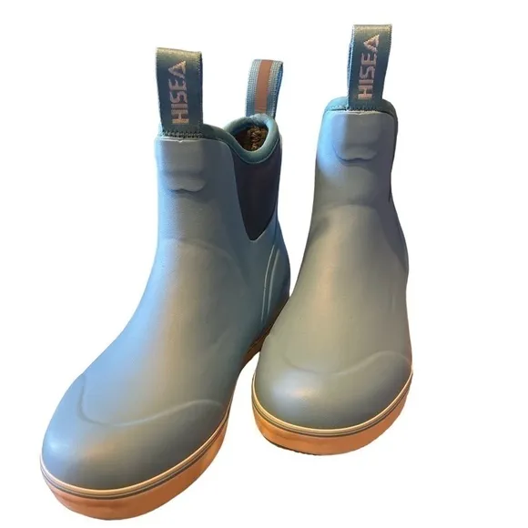 HISEA Women’s Ankle Waterproof Rain Boots, Fishing Deck Boots - Size 6