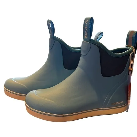 HISEA Women’s Ankle Waterproof Rain Boots, Fishing Deck Boots - Size 6