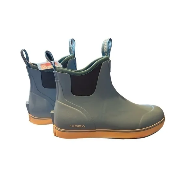 HISEA Women’s Ankle Waterproof Rain Boots, Fishing Deck Boots - Size 6