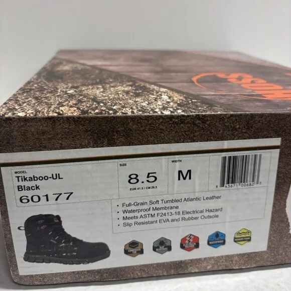 Hoss Men’s Tikaboo UL Waterproof Work Boots Black, Size 8.5 M