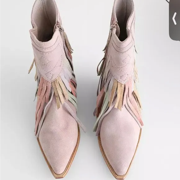 Host Pick🔥⭐️🔥Free People Lawless Fringe Genuine Leather Suede Western Boots