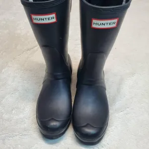 Hunter Black Matte Classic Original Short Waterproof Rubber Rain Boots Women 6