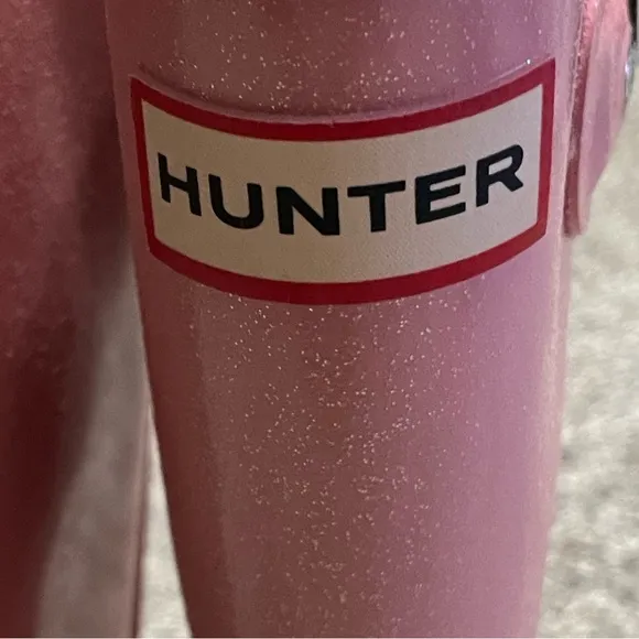 Hunter Glittery Pink rain boots Girls size 4 waterproof mud snow boot