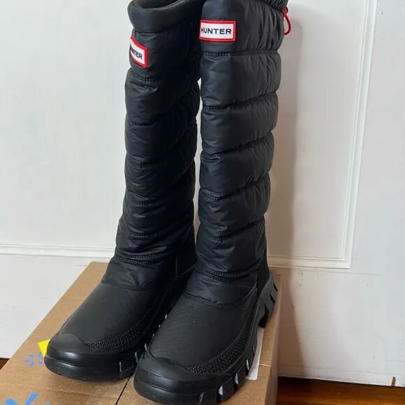 Hunter Ladies' Intrepid Tall Snow Boot Black Nwt Size 6