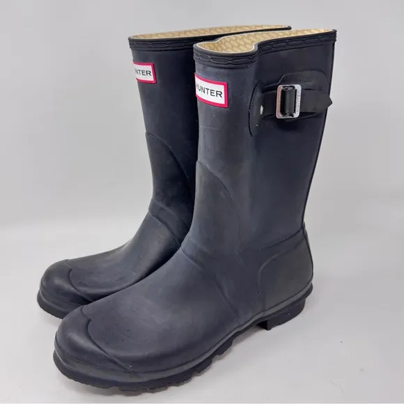 Hunter Men’s Original Short Rain Boots – Black, Size 9 US