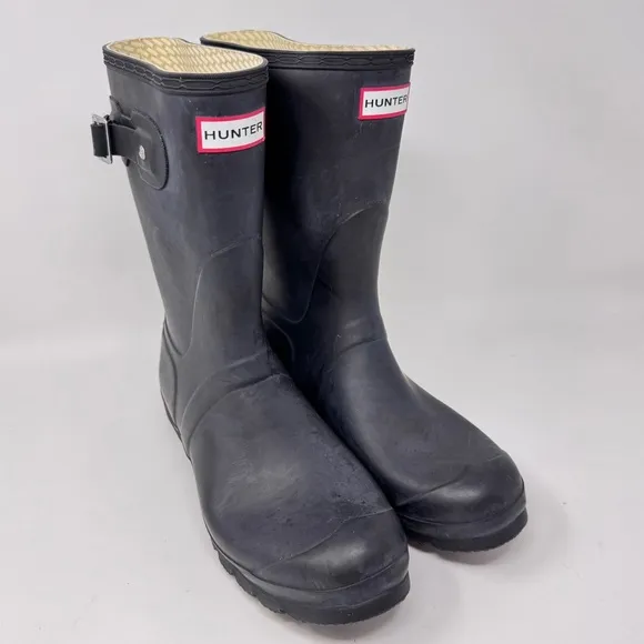 Hunter Men’s Original Short Rain Boots – Black, Size 9 US