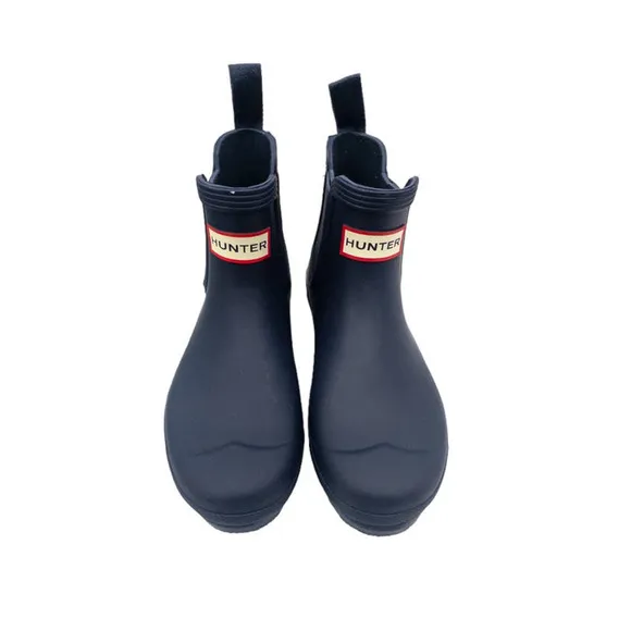 Hunter Navy Blue Original Waterproof Chelsea Rain Boots 6