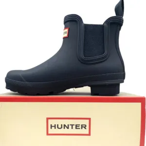 Hunter Navy Blue Original Waterproof Chelsea Rain Boots 6