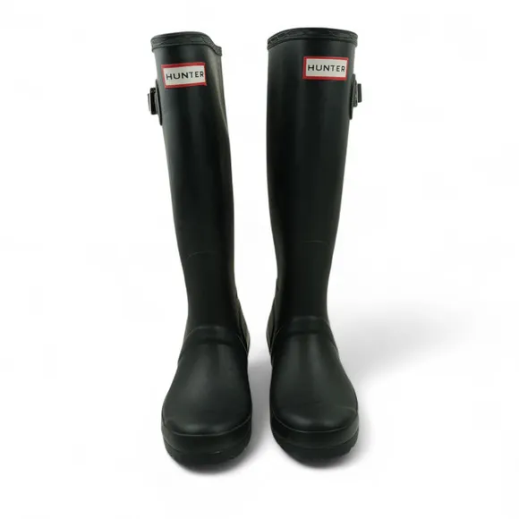 Hunter Original Tall Rain Boots Unisex M4 F5 UK 3 Black Rubber Waterproof New