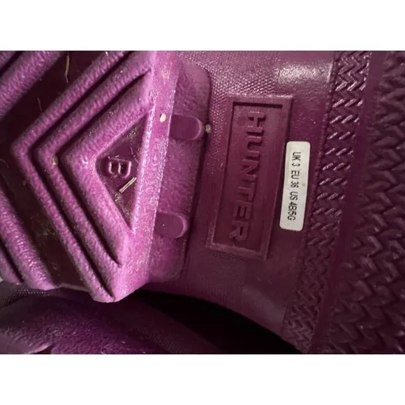 Hunter Purple Original Gloss Waterproof Rain Boots Womens Size 4B/5G