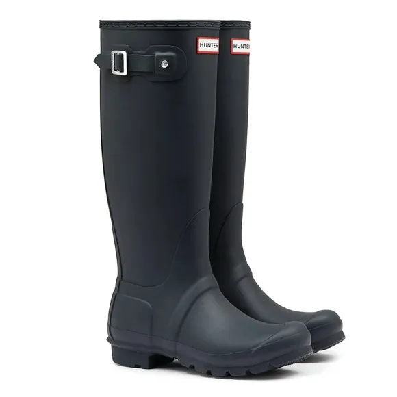 HUNTER- Women’s Original Tall Rain Boot Wellington Matte Black Size US 9