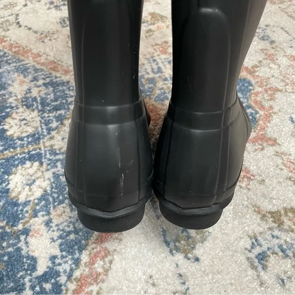 HUNTER- Women’s Original Tall Rain Boot Wellington Matte Black Size US 9