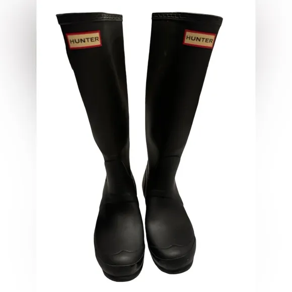 Hunter Women’s Original Tall Waterproof Solid Matte Black Size US 7