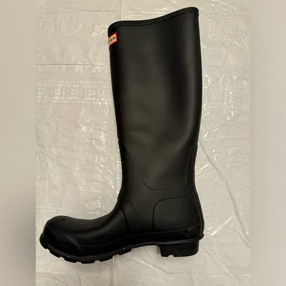 Hunter Women’s Original Tall Waterproof Solid Matte Black Size US 7