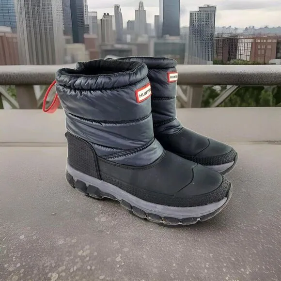 Hunter Women's Original Insulated Short Snow Boots US 9 Black Puffer Boot