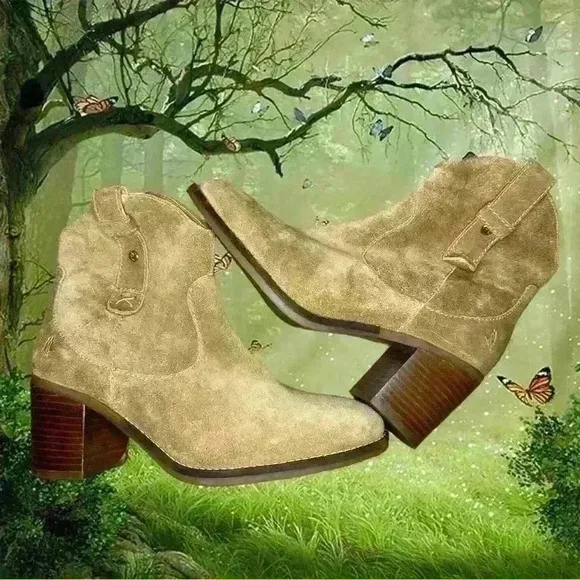 Hush Puppies Hannah Tan Suede Midi Boots