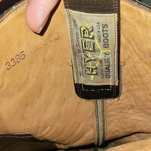 Hyer Men's Cowboy Western Leather Boots Size  10D