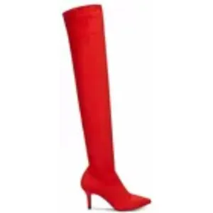 INC International Concepts Briella Women's Red Fabric Pointed Toe Riding Boot 7