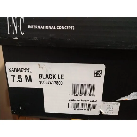 INC International Concepts Karmennl Black Leather Over-Knee-High Boots Size 7