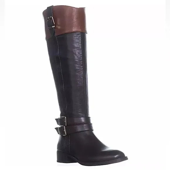 INC International Concepts Women’s Frankii Leather Almond Toe Riding Boots Sz 12